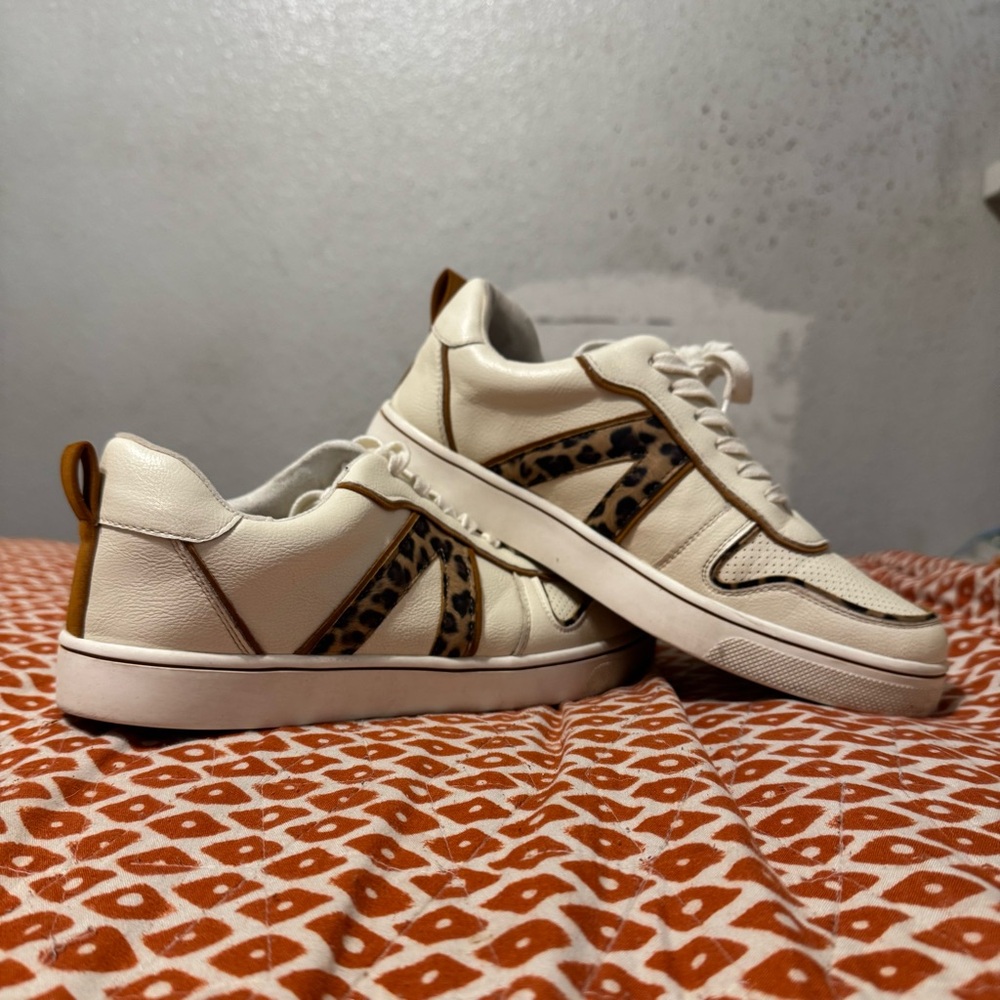MIA Leopard Accent Cream Sneakers